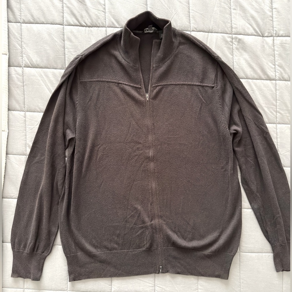 DKNY Black Zip-Up Sweater